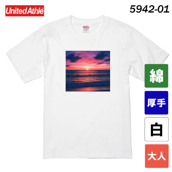 ユナイテッドアスレ　6.2オンス プレミアムTシャツ　5942-01（ホワイト・大人サイズ）