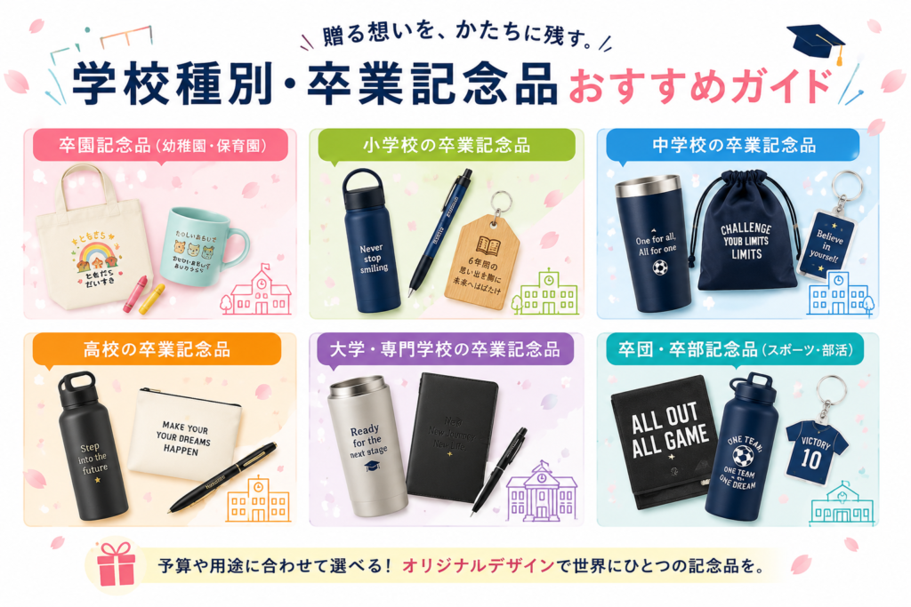 H2タグ配下:学校種別・卒業記念品おすすめガイドのバナー画像。